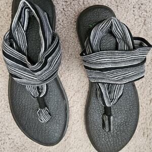 Sanuk Women Yoga Flip Flop Sandals Flats Outdoor shoes sz 8